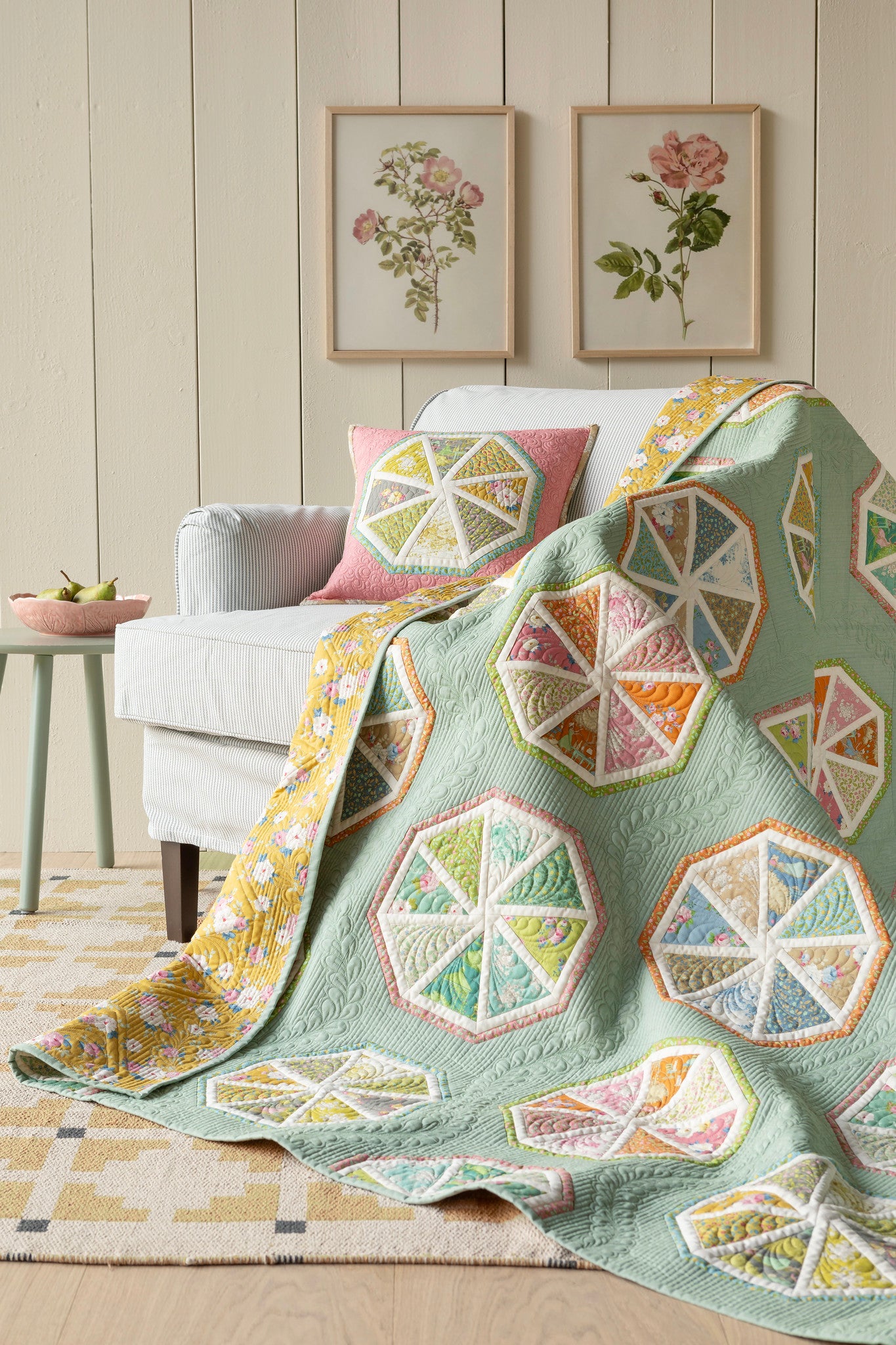 Tilda Quilt Kit | Sunday Brunch | Spiked Lemonade Quilt Kit | Sage