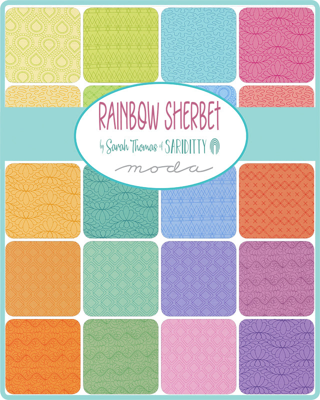 R×mama♡　SHERBET SUNNY 138㎝×Stella S/M Moda | Sariditty | Rainbow Sherbet | 45022 33 | Orange – Quilted