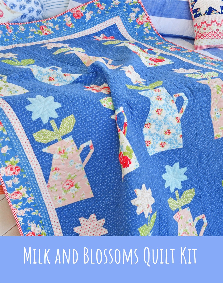 Rosie | Fig Tree Quilt Kit | Milk and Blossoms | 45 x 64 | FT3003 | 2 ...