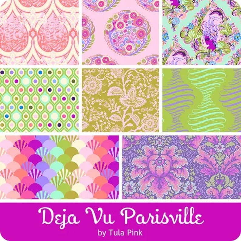 Tula Pink | Parisville Deja Vu | PWTP191 | Sea of Tears | Melon