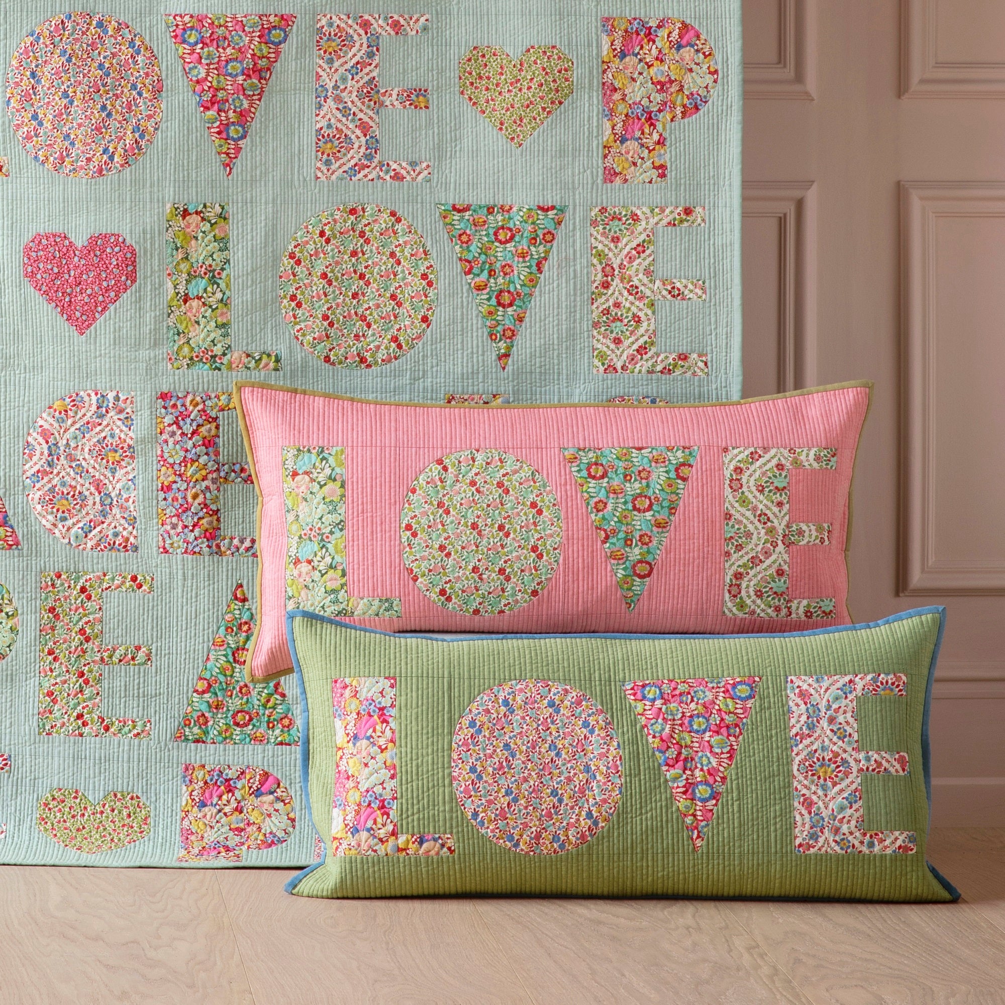 Love Pillow Kit | Coral | Pine | 14.5 x 30.5in – Quilted Chicken